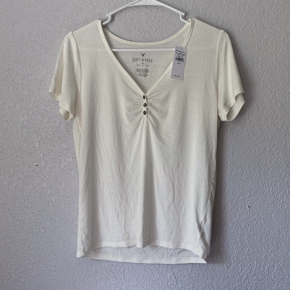 Ae Soft And Sexy Fitted Henley Tshirt 